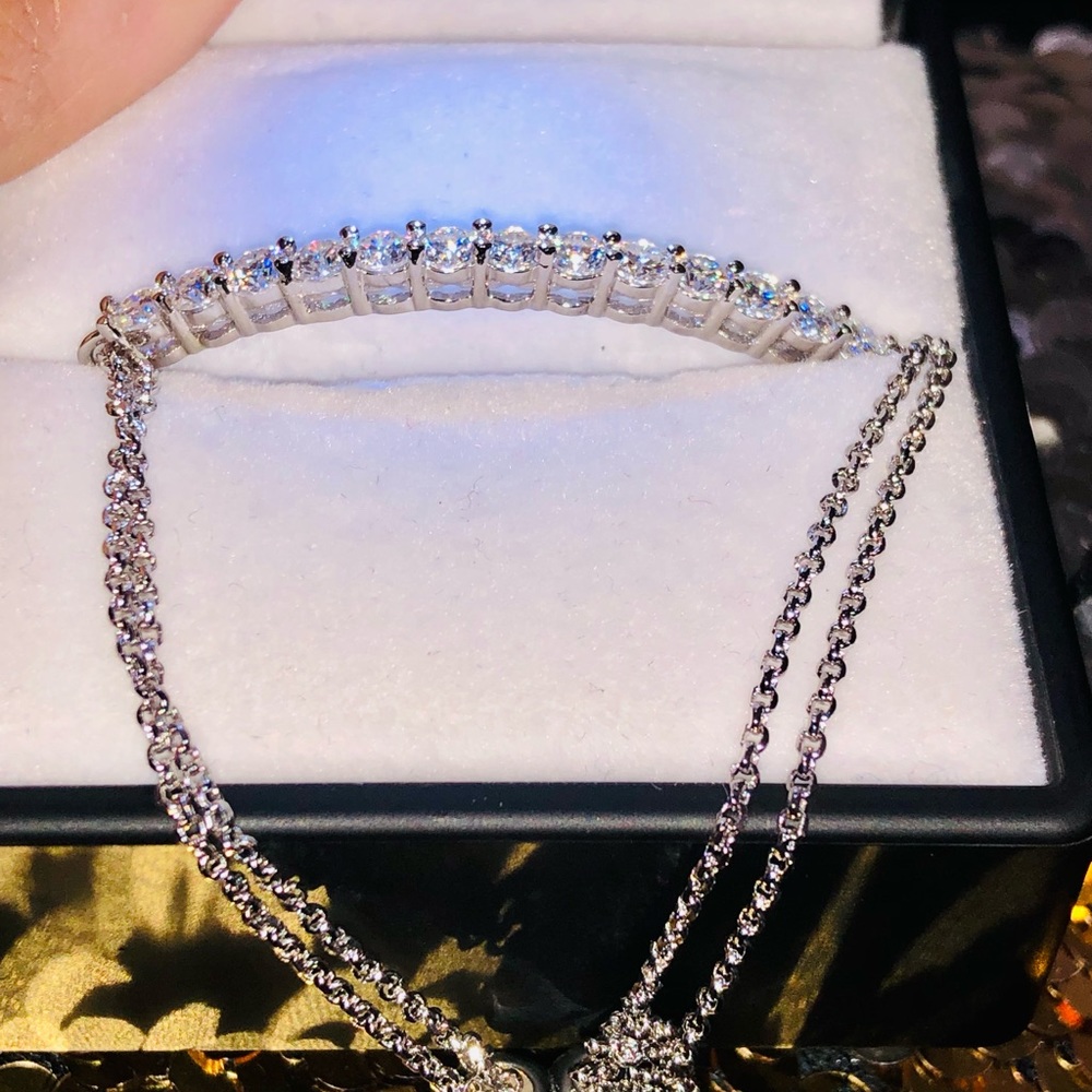 VVS certified 1.30 carat bolo bracelet Moissanite diamond GRA certificate incl. - Picture 7 of 11